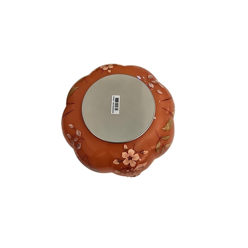 Bath & Body Works 2025 Glass Floral Pumpkin 3-Wick Candle Holder NWT Fall - Picture 4 of 4